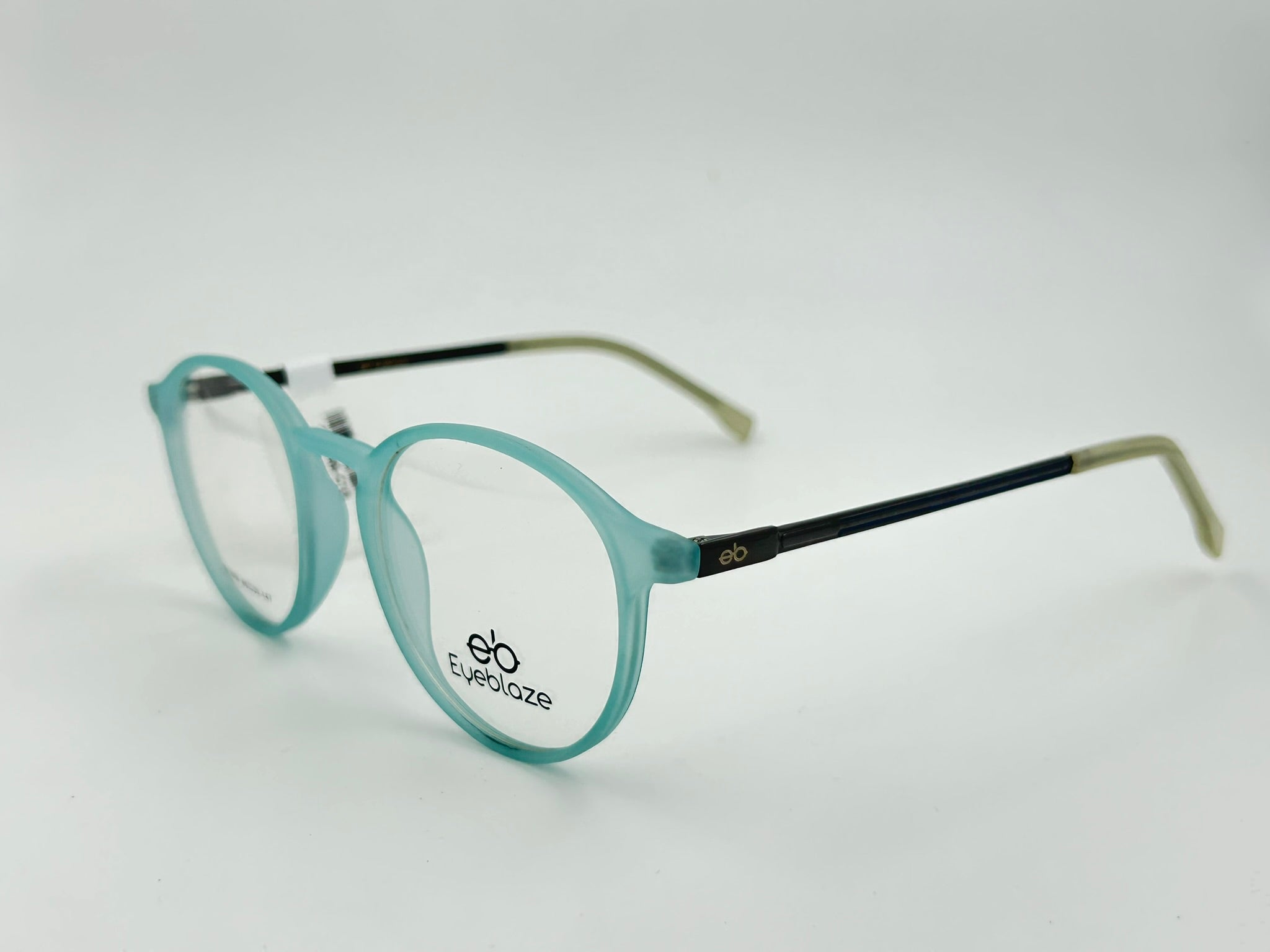 Eyeblaze Matte Sky Blue Round Eyeglasses