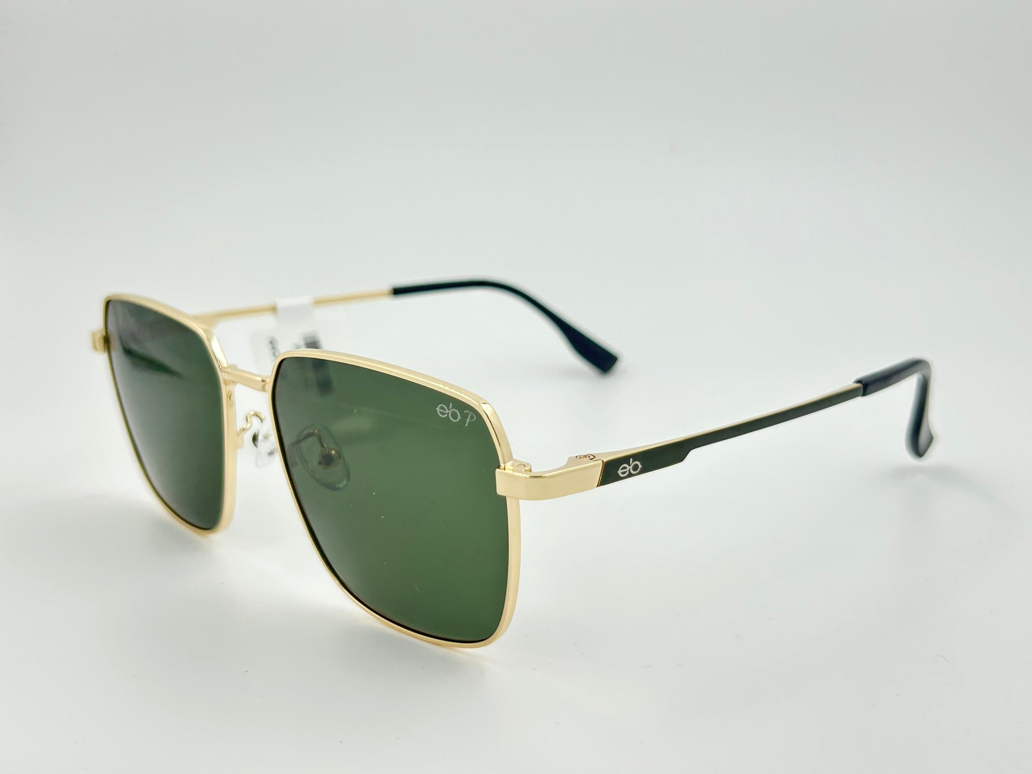 Stylish Gold Frame Green Lens Sunglasses