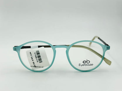 Eyeblaze Matte Sky Blue Round Eyeglasses