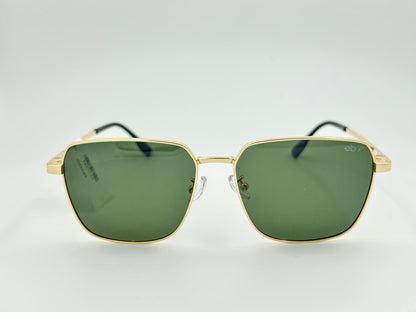 Stylish Gold Frame Green Lens Sunglasses